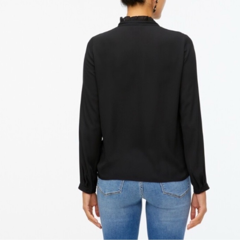 J. Crew Black Ruffle Blouse - Picture 3 of 6